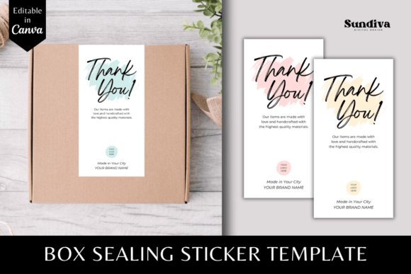 Reviewing Editable Box Sealing Stickers Template 6